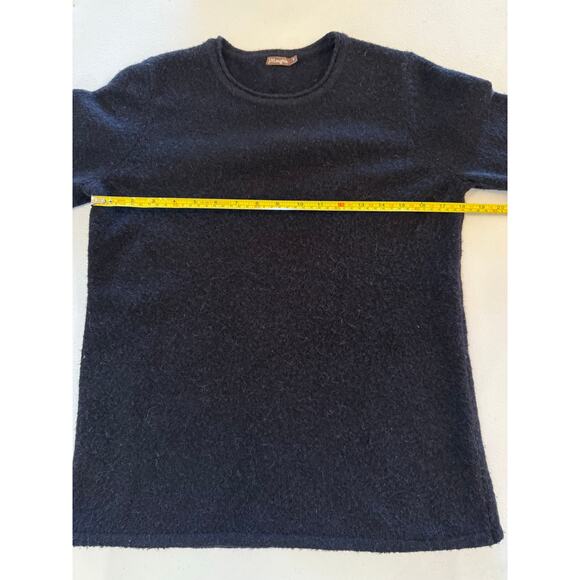 J McLaughlin Black Merino Wool Baby Alpaca Pullover Ribbon Tie Sweater Sz S - Picture 6 of 7